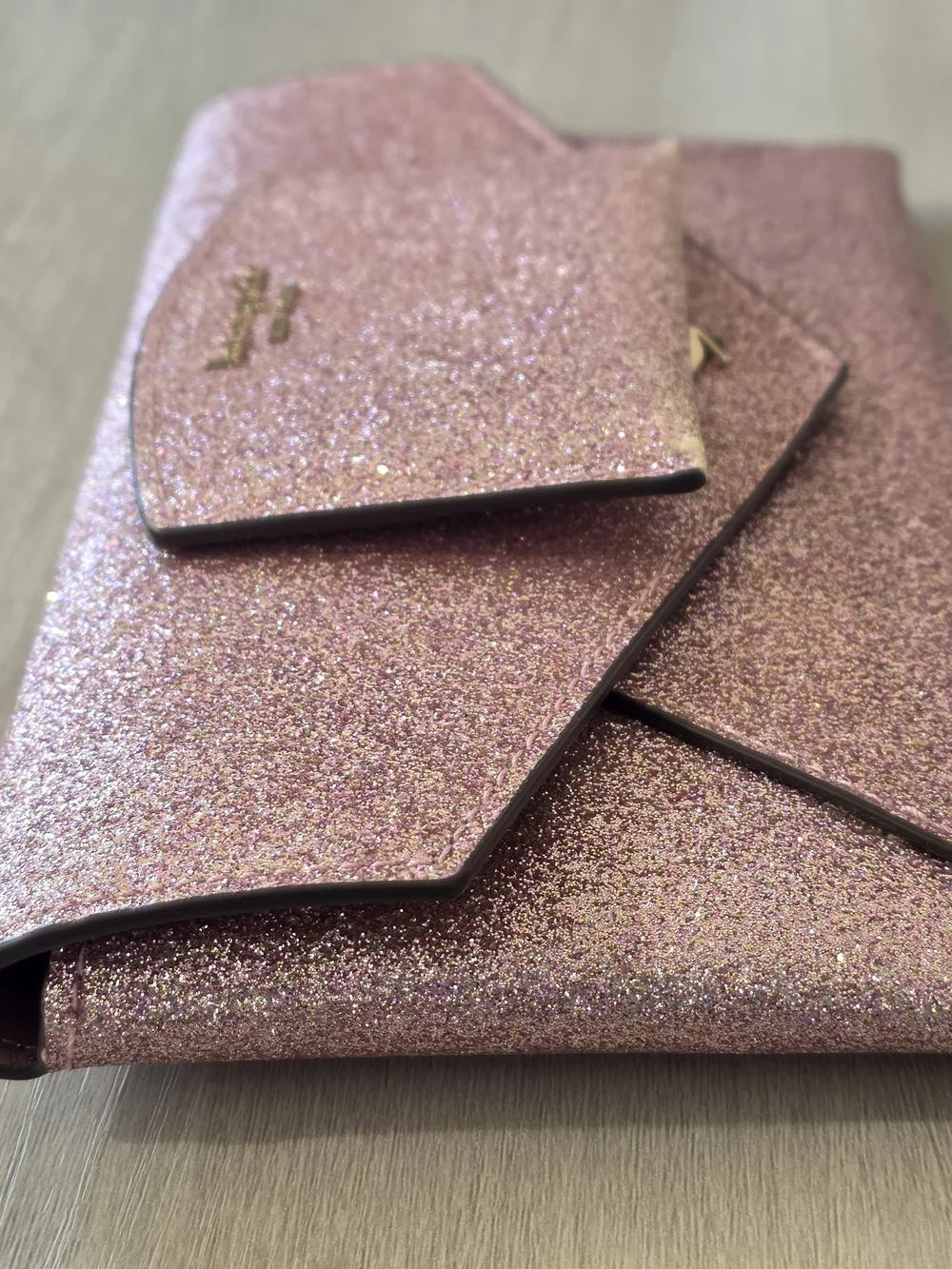 kate spade Pink Glitter Chain Clutch + Card Holder
